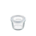 clear Round Heatproof Glass Container with Grey lid